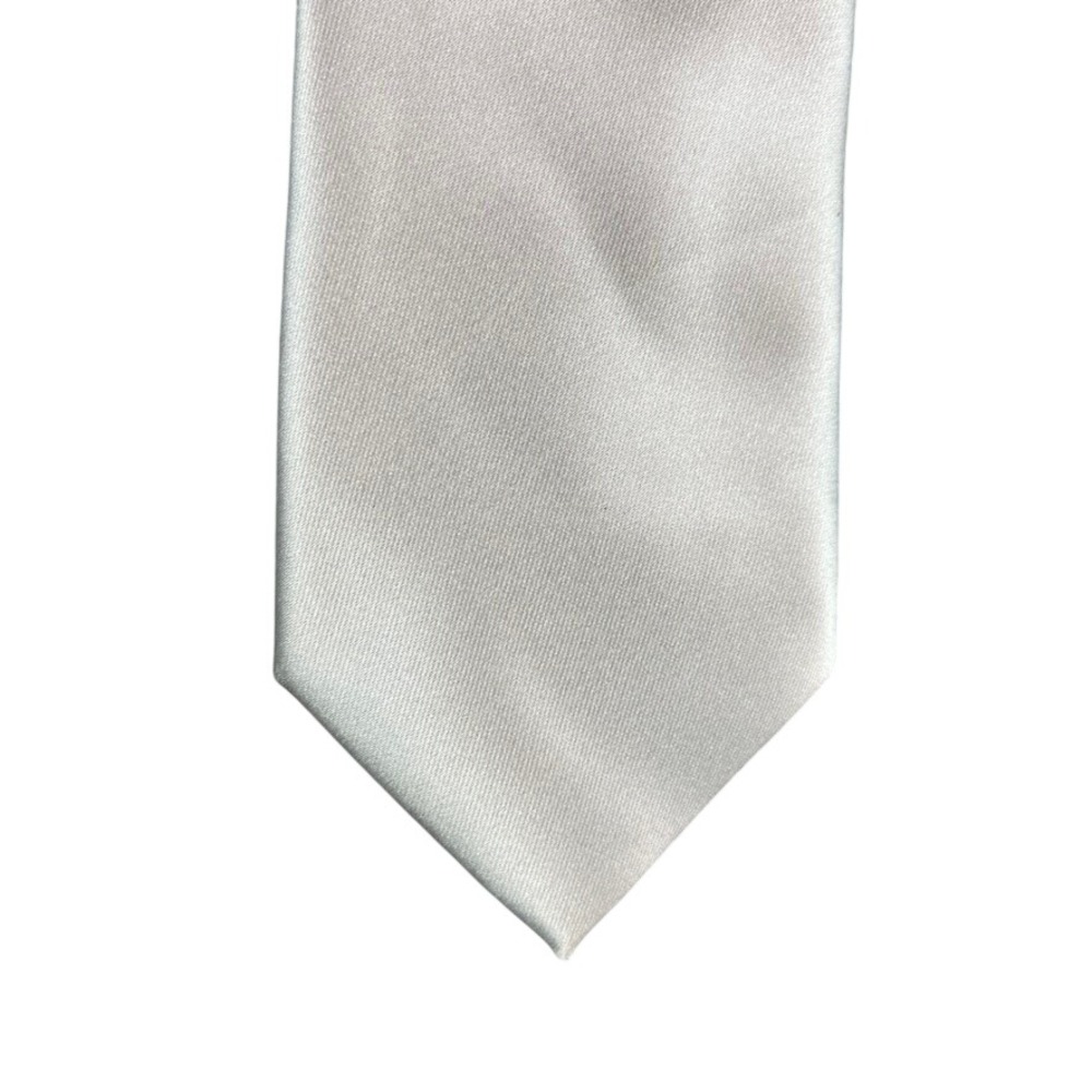 Dockers Mens Silver Grey Satin Necktie Solid Formal Wedding Business Tie